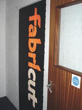 Fabricut sign in the entrance of their premises.